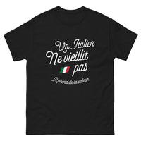 Thumbnail for T-shirt Italie noir - Un Italien ne vieillit pas, il prend de la valeur