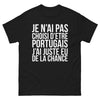 T-shirt Portugal noir - Je n'ai pas choisi d'être portugais