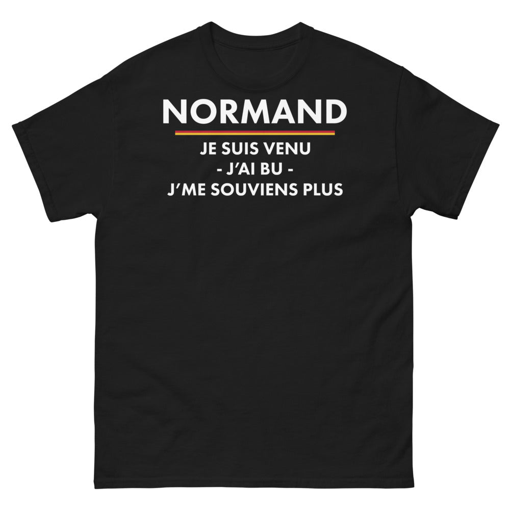 T-shirt Normand noir - Je suis venu, j'ai bu, j'me souviens plus
