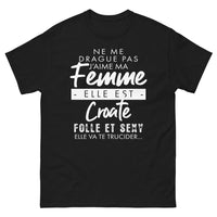 Thumbnail for T-shirt Croatie noir - Ne me drague pas, j'aime ma femme