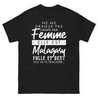 Thumbnail for T-shirt Malgache noir - Ne me drague pas, j'aime ma femme
