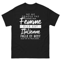 Thumbnail for T-shirt Italie noir - Folle, sexy et fière d'être italienne