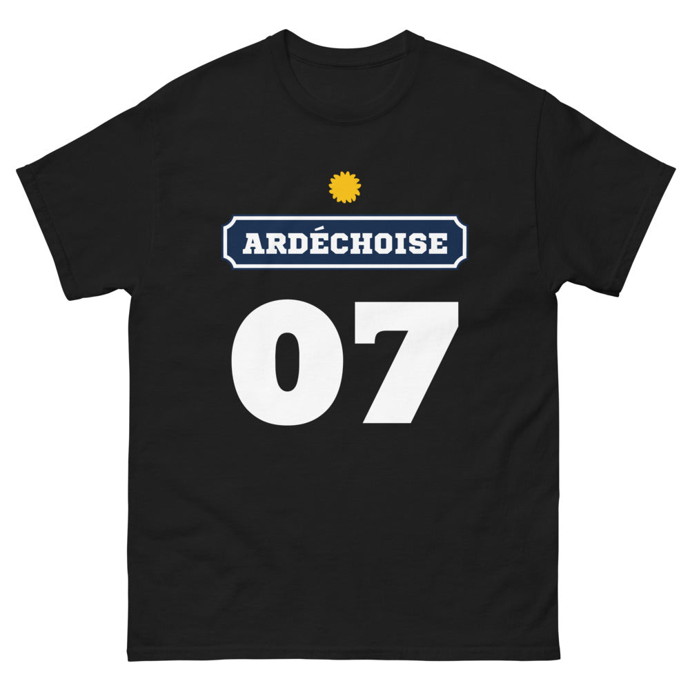 T-shirt Ardèche noir - Ode à la vie locale avec humour