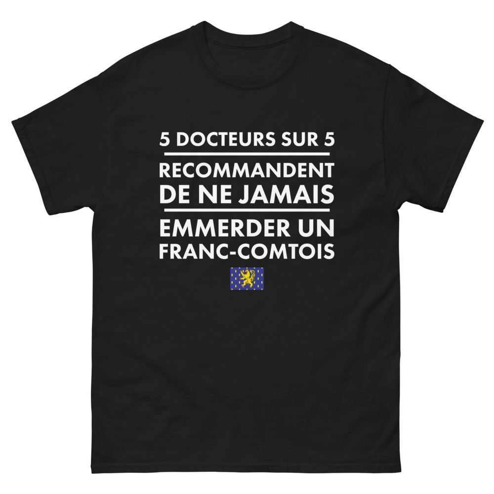 T-shirt Franc-Comtois noir - 5 docteurs recommandent