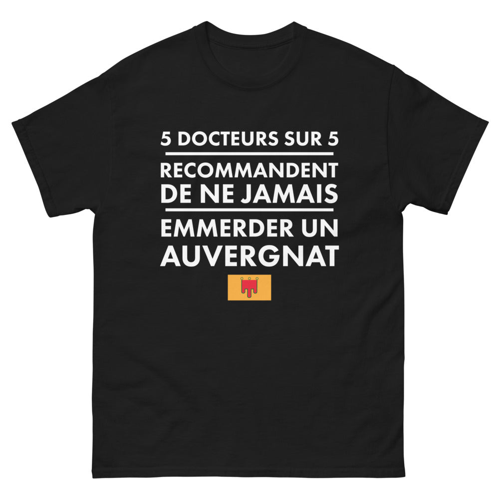 T-shirt Auvergne noir - Ne jamais embêter un Auvergnat