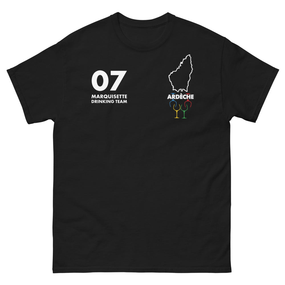 T-shirt Ardèche noir - Équipe Marquisette de l'Ardèche