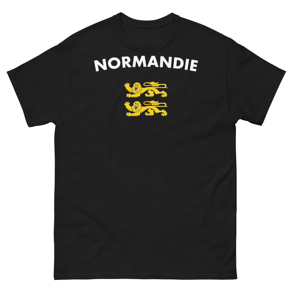 T-shirt Normandie noir - texte mystérieux sur la région
