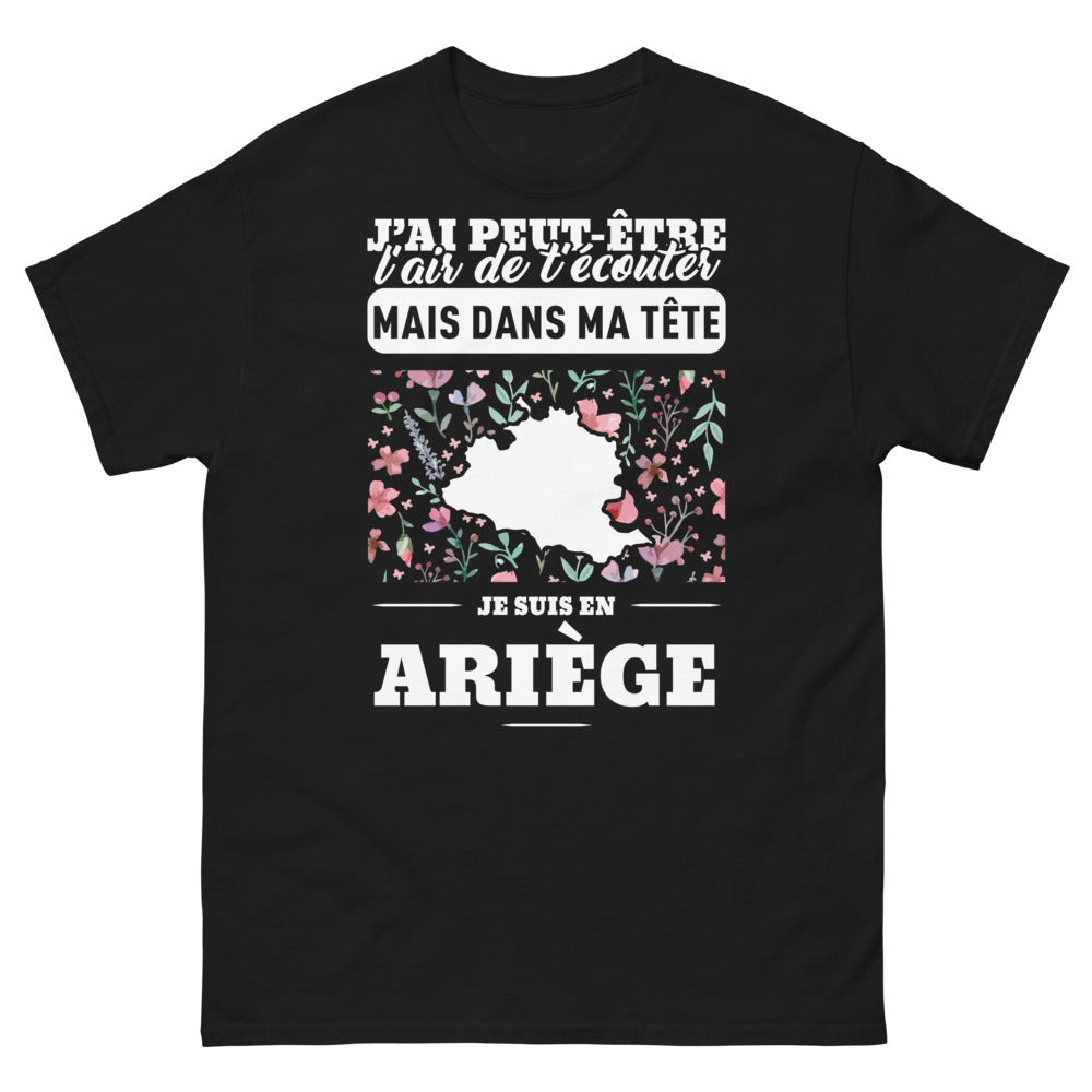 T-shirt Ariège noir - J’ai peut-être l’air de t’écouter