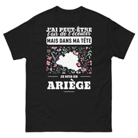 Thumbnail for T-shirt Ariège noir - J’ai peut-être l’air de t’écouter