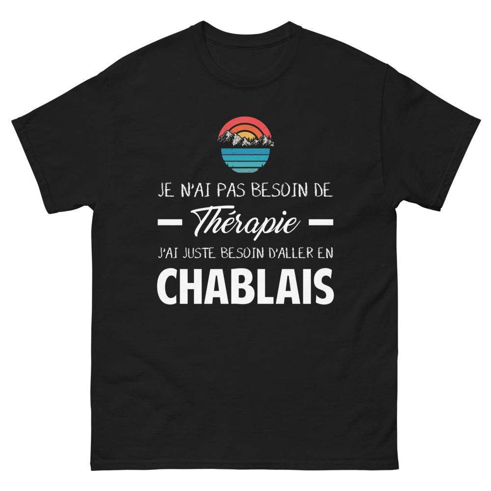 T-shirt Chablais noir - Pas besoin de thérapie