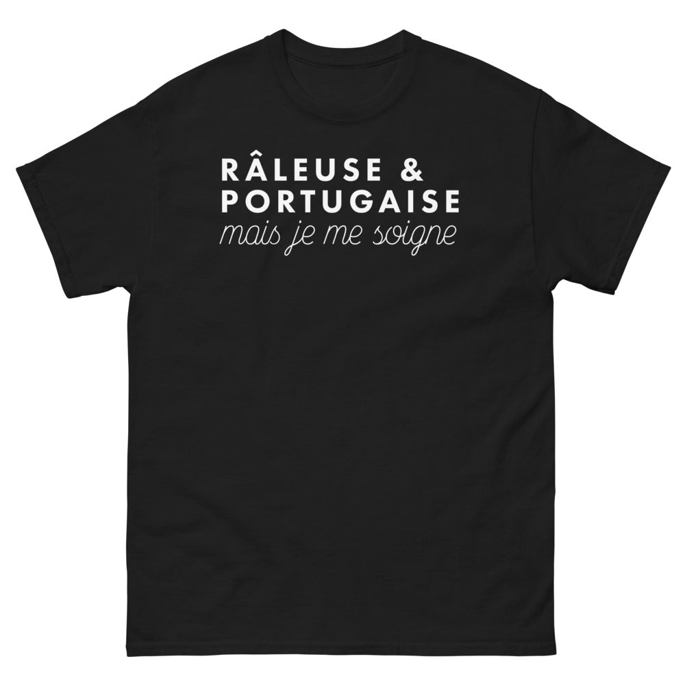 T-shirt Portugal noir - Râleuse portugaise mais je me soigne