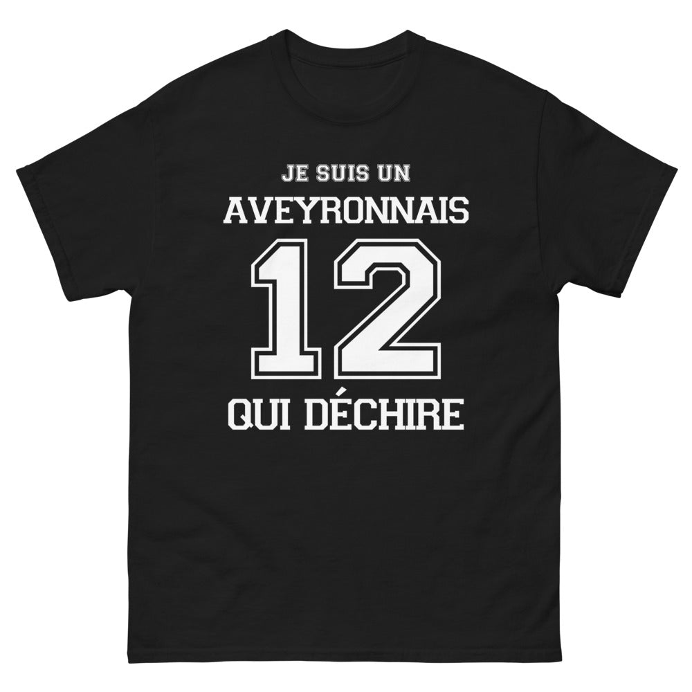 T-shirt Aveyron noir - Je suis un Aveyronnais qui déchire