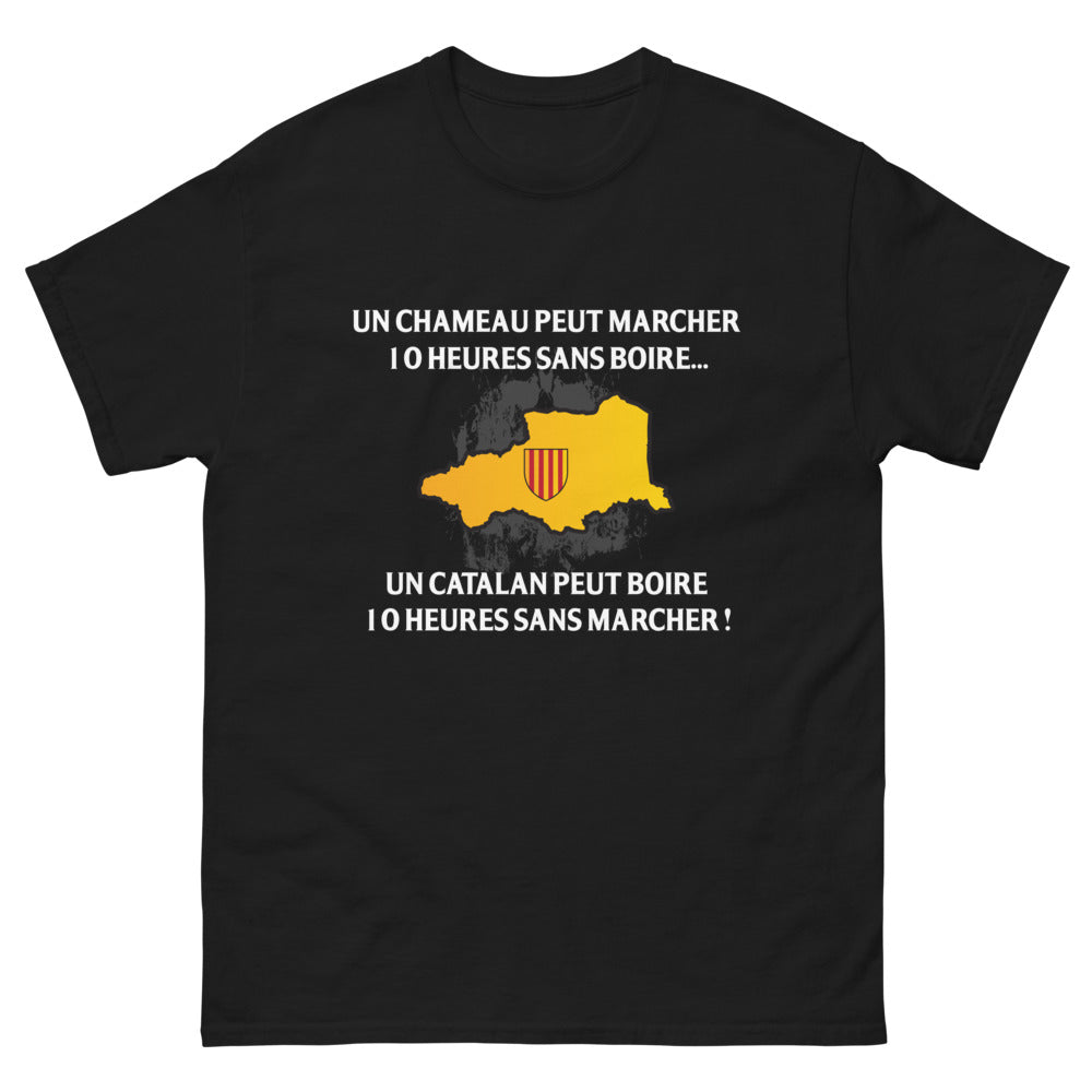 T-shirt Catalogne noir - Un chameau peut marcher 10 heures sans boire