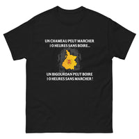 Thumbnail for T-shirt Bigourdan noir - Un chameau peut marcher 10 heures sans boire