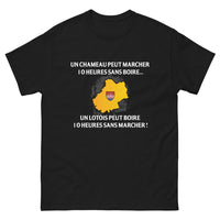 Thumbnail for T-shirt Lotois noir - Un chameau et un Lotois, rivaux de soif face