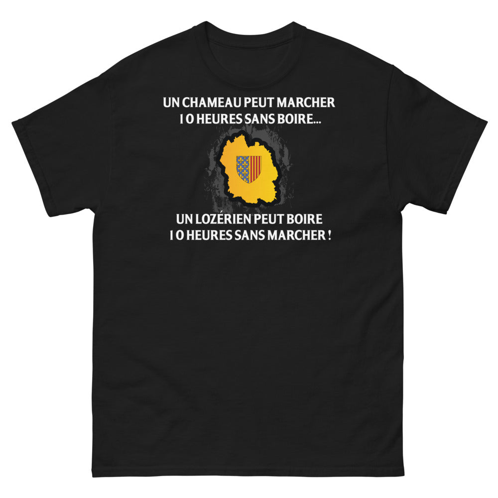 T-shirt Lozérien noir - Un chameau peut marcher 10 heures