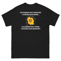 Thumbnail for T-shirt Lozérien noir - Un chameau peut marcher 10 heures