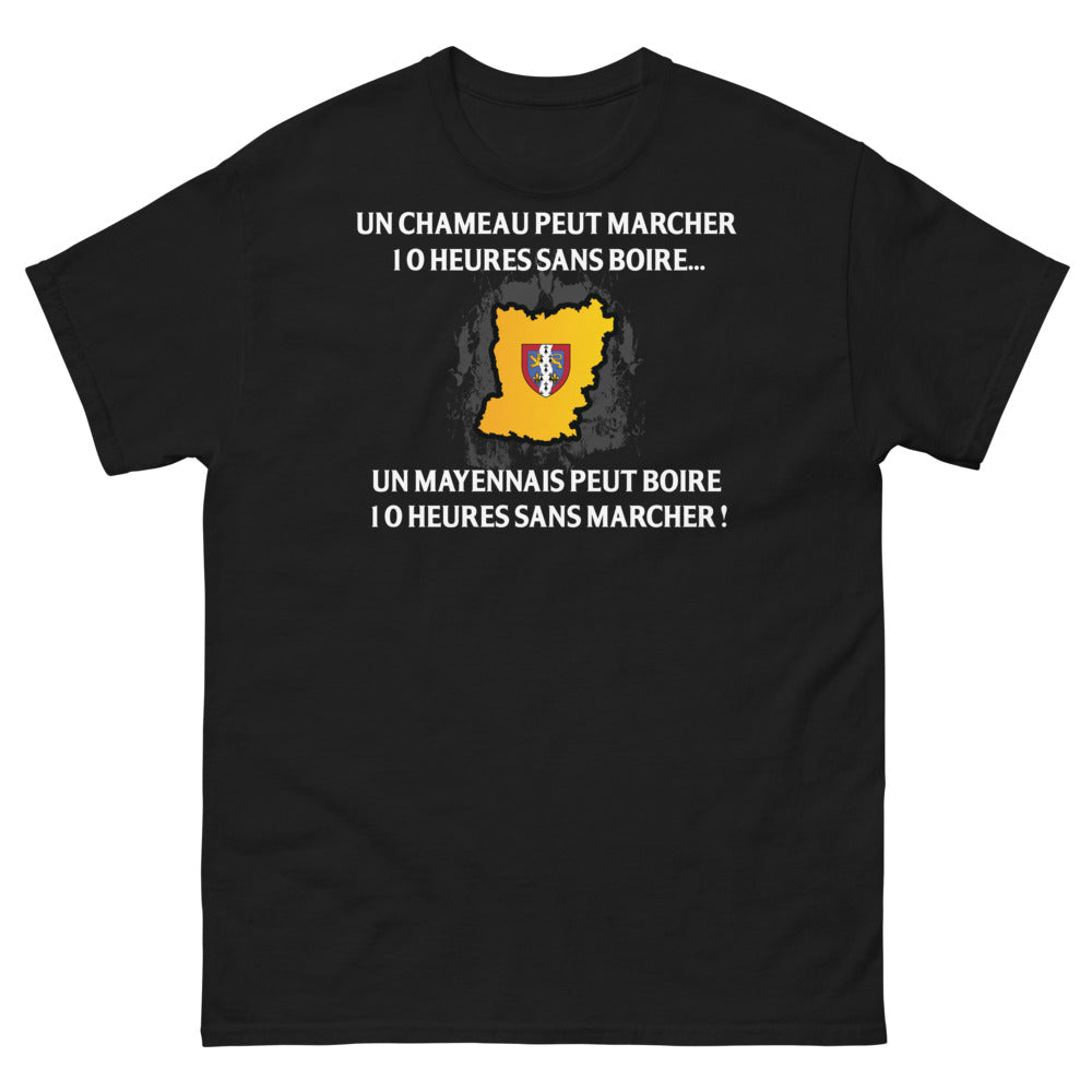 T-shirt Mayenne noir - Un chameau peut marcher 10 heures