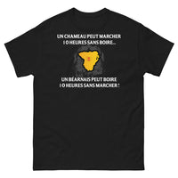 Thumbnail for T-shirt Béarnais noir - Un chameau et un Béarnais, la Résistance en Marche