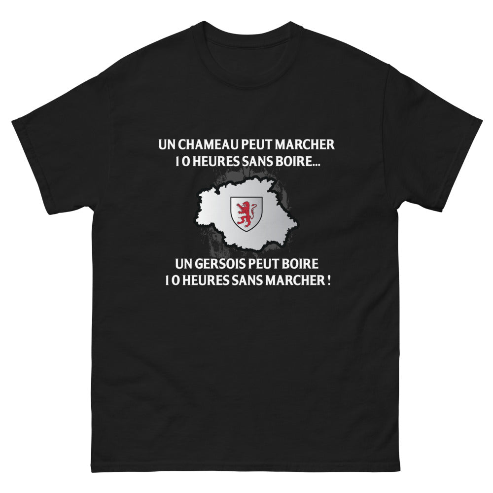 T-shirt Gersois noir - Un chameau peut marcher 10 heures sans boire
