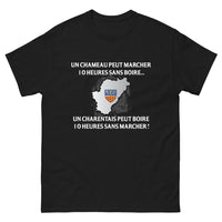 Thumbnail for T-shirt Charentais noir - Un chameau peut marcher 10 heures sans boire