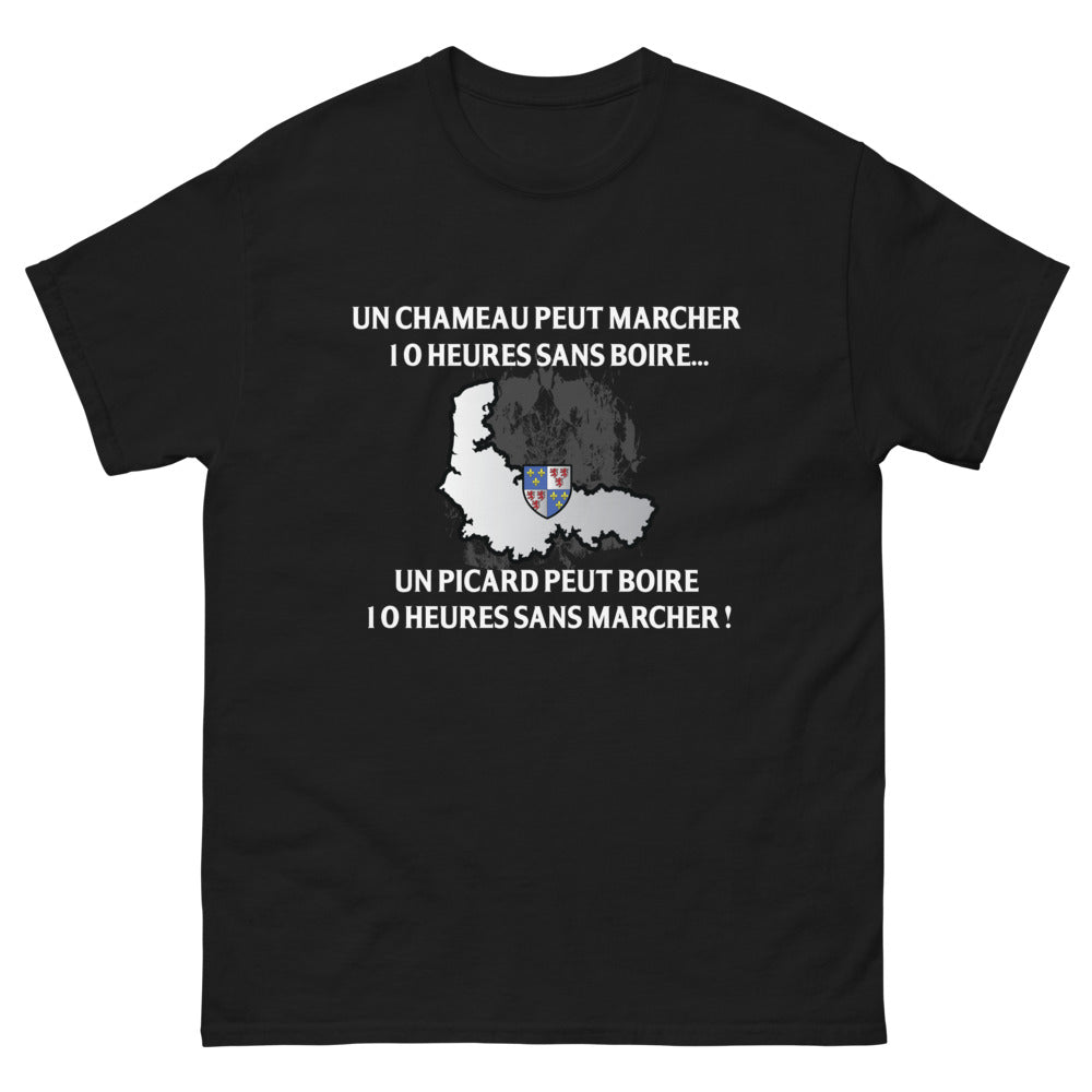 T-shirt Picardie noir - Un chameau peut marcher 10 heures sans boire