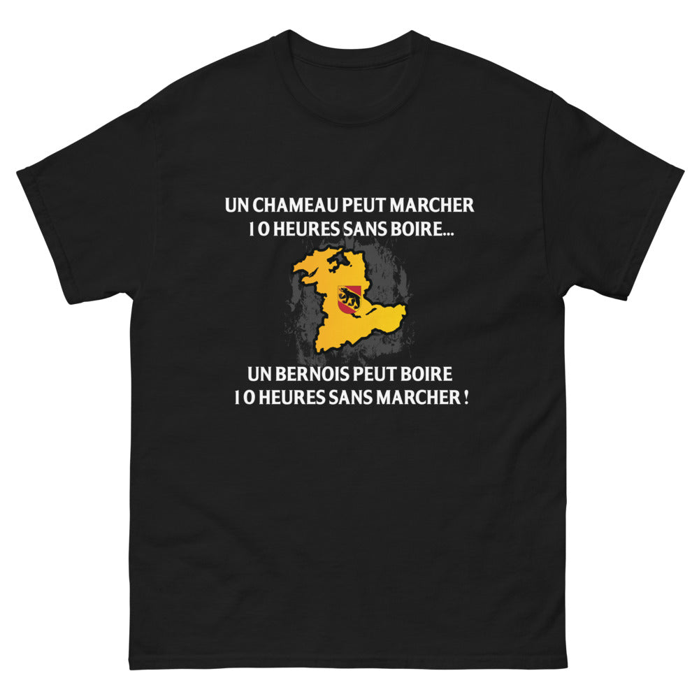 T-shirt Bernois noir - Un chameau peut marcher 10 heures sans boire