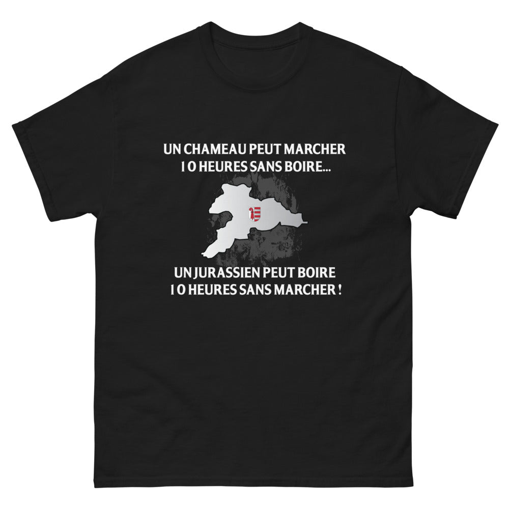 T-shirt Jura noir - Un Jurassien peut boire avec humour