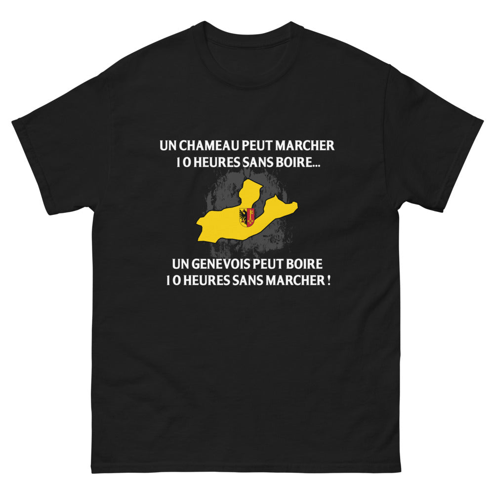 T-shirt Genève noir - Un chameau peut marcher 10 heures
