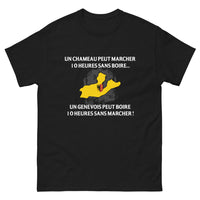 Thumbnail for T-shirt Genève noir - Un chameau peut marcher 10 heures