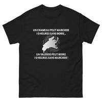 Thumbnail for T-shirt Vaudois noir - Un chameau peut marcher 10 heures
