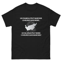 Thumbnail for T-shirt Valaisan noir - Un chameau peut marcher 10 heures