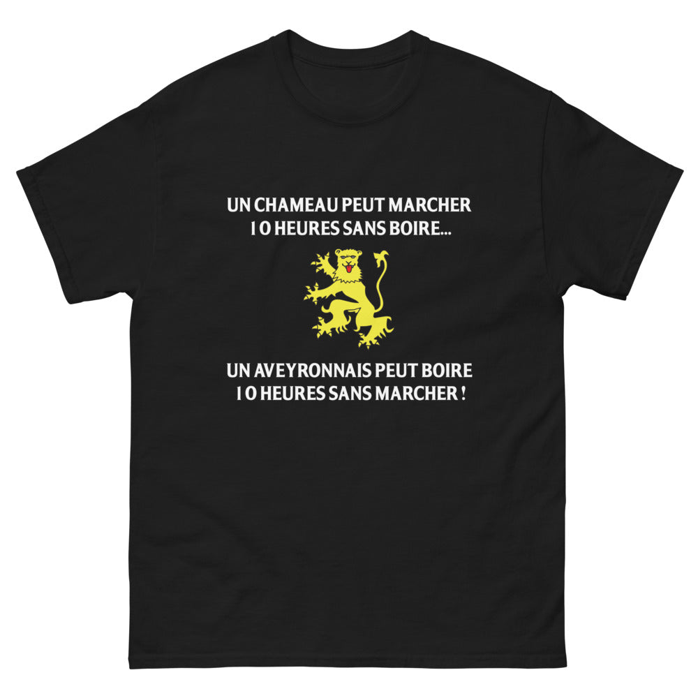 T-shirt Aveyronnais noir - 10 heures de boisson sans marcher
