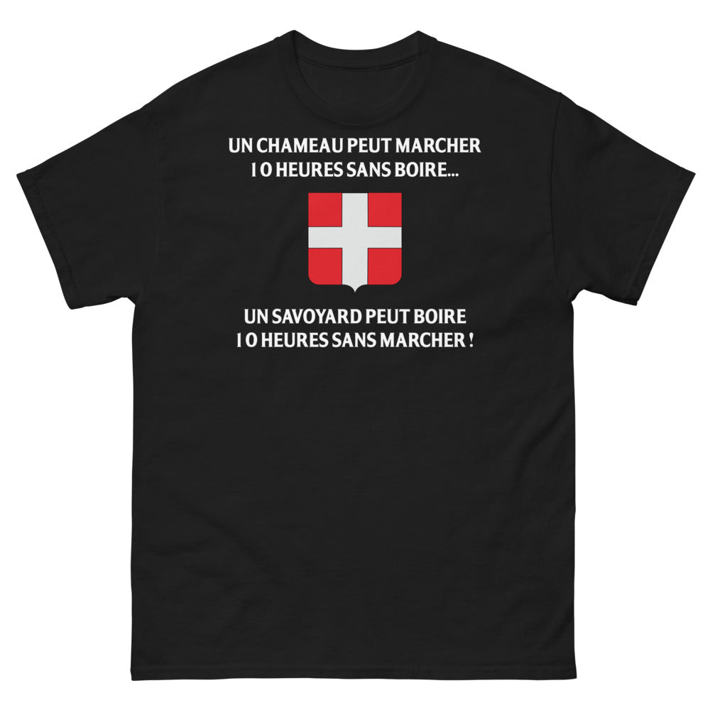 T-shirt Savoie noir - Un chameau peut marcher 10 heures sans boire
