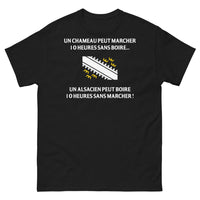 Thumbnail for T-shirt Alsacien noir - Un chameau peut marcher 10 heures