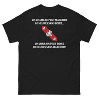 Thumbnail for T-shirt Lorraine noir - Un chameau peut marcher 10 heures sans boire