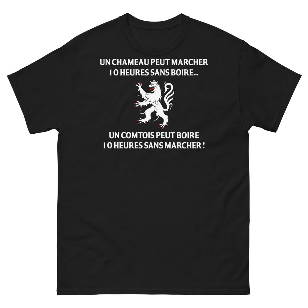T-shirt Comtois noir - L'humour et l'endurance en textile