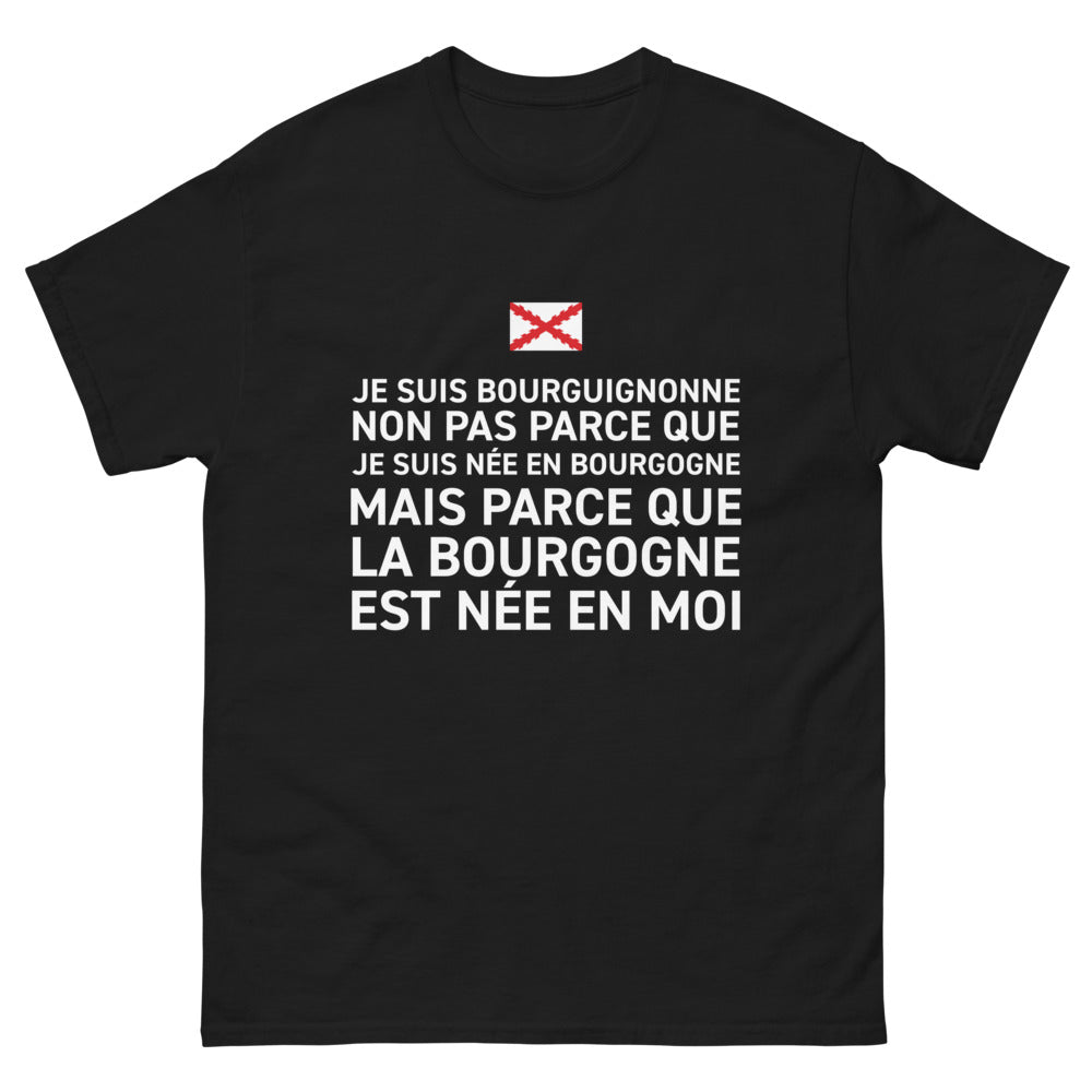T-shirt Bourgogne noir - Je suis Bourguignonne avec humour