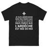 T-shirt Ardèche noir - Je suis Ardéchoise avec humour