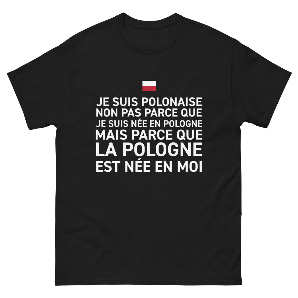 T-shirt Pologne noir - Je suis polonaise, héritage en moi