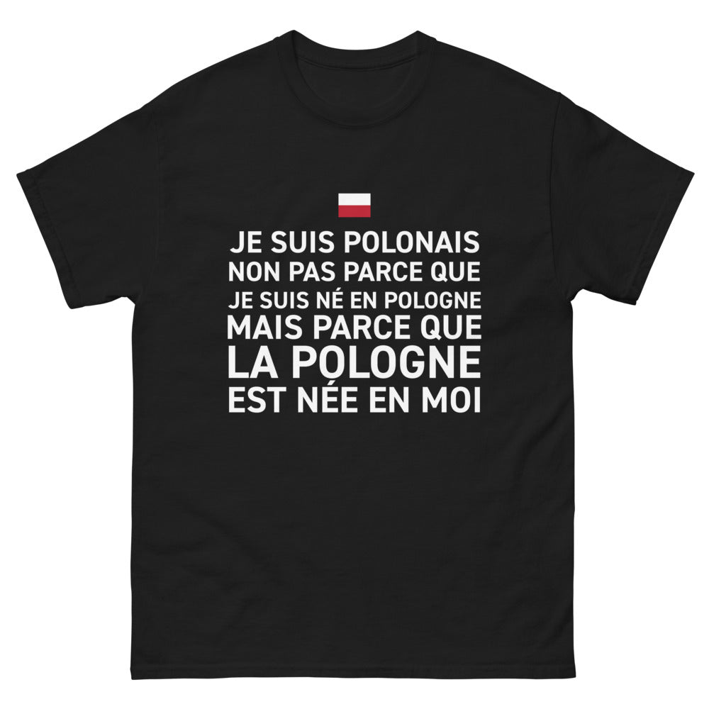 T-shirt Pologne noir - Je suis Polonais avec humour