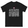 T-shirt Pologne noir - Je suis Polonais avec humour