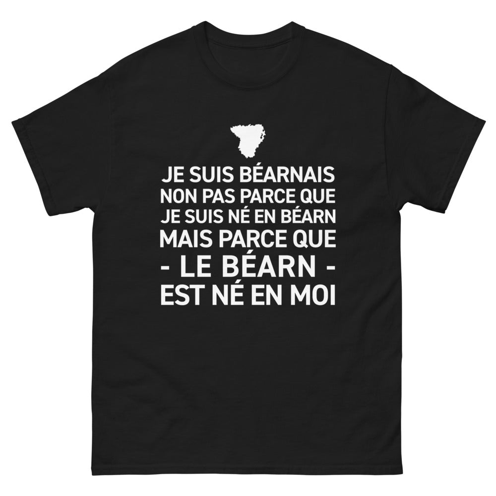 T-shirt Béarnais noir - Je suis Béarnais, design élégant