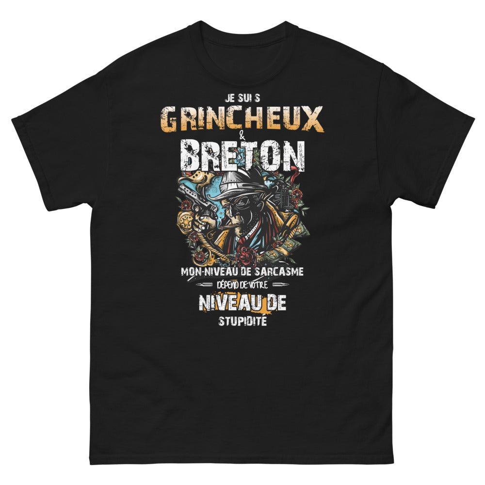 T-shirt Bretagne noir - Je suis grincheux breton