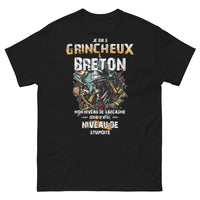 Thumbnail for T-shirt Bretagne noir - Je suis grincheux breton, mon niveau de sarcasme dépend de votre niveau de stupidité