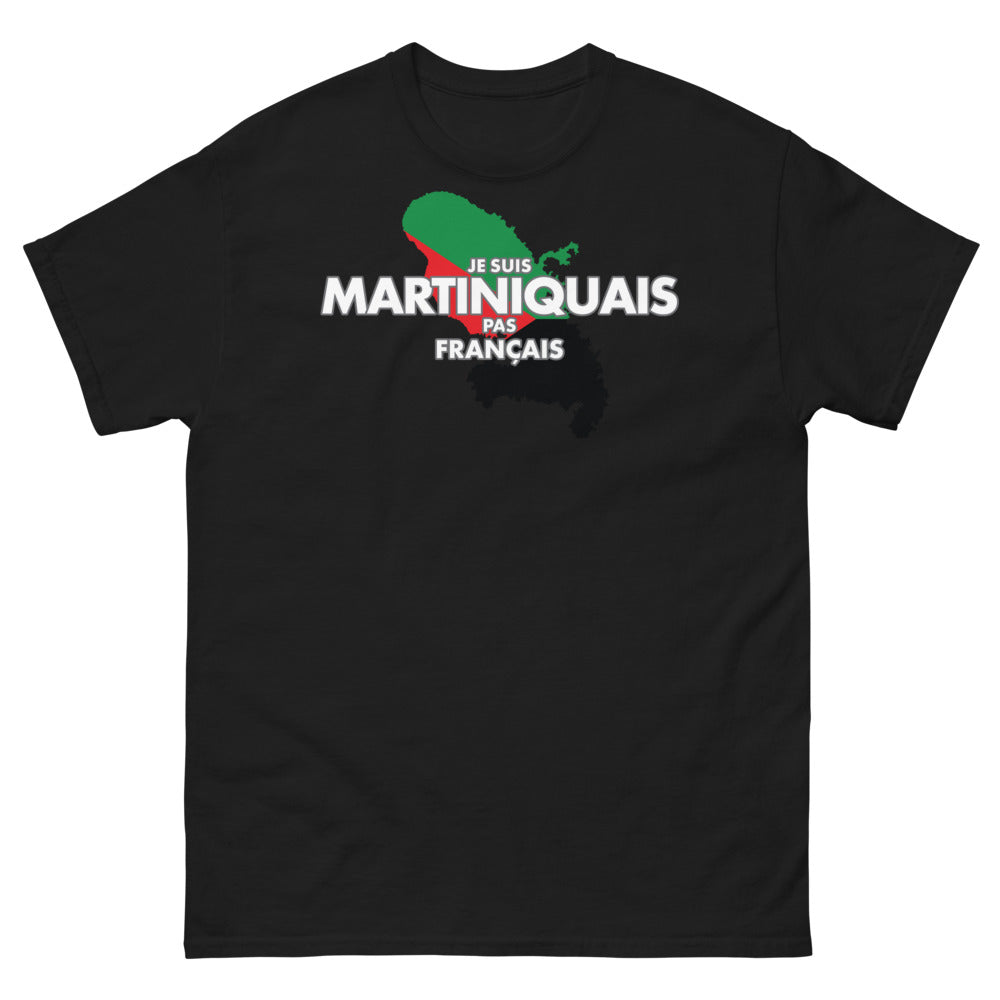 T-shirt Martinique noir - Je suis Martiniquais, pas français