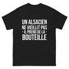 T-shirt Alsacien noir - Ne vieillit pas, il prend de la bouteille