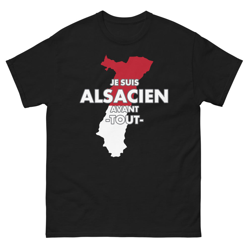 T-shirt Alsace noir - Je suis Alsacien avant tout