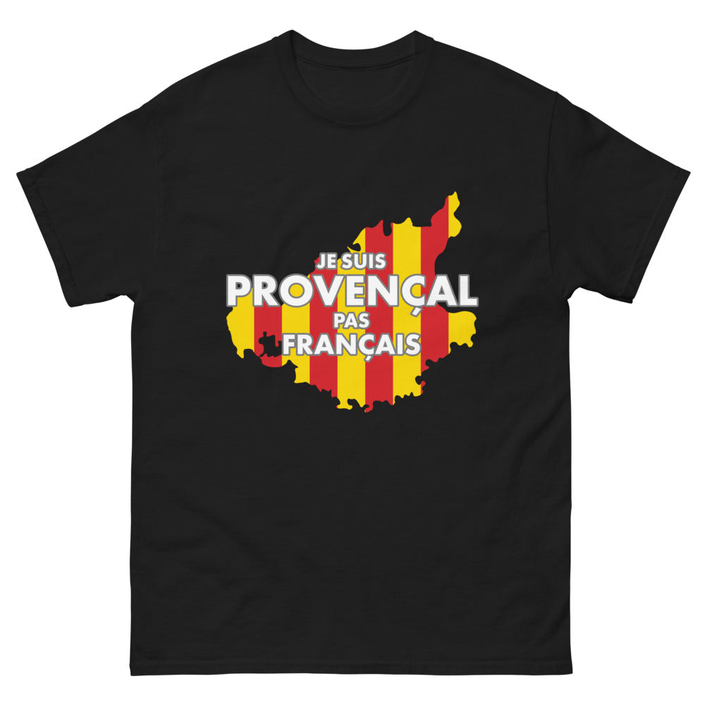 T-shirt Provence noir - Je suis Provençal, pas Français