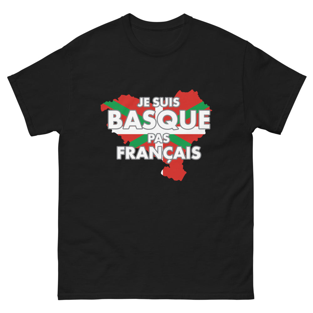 T-shirt Basque noir - Je suis Basque, pas Français